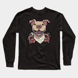 Bully traditional tattoo pitbull Long Sleeve T-Shirt